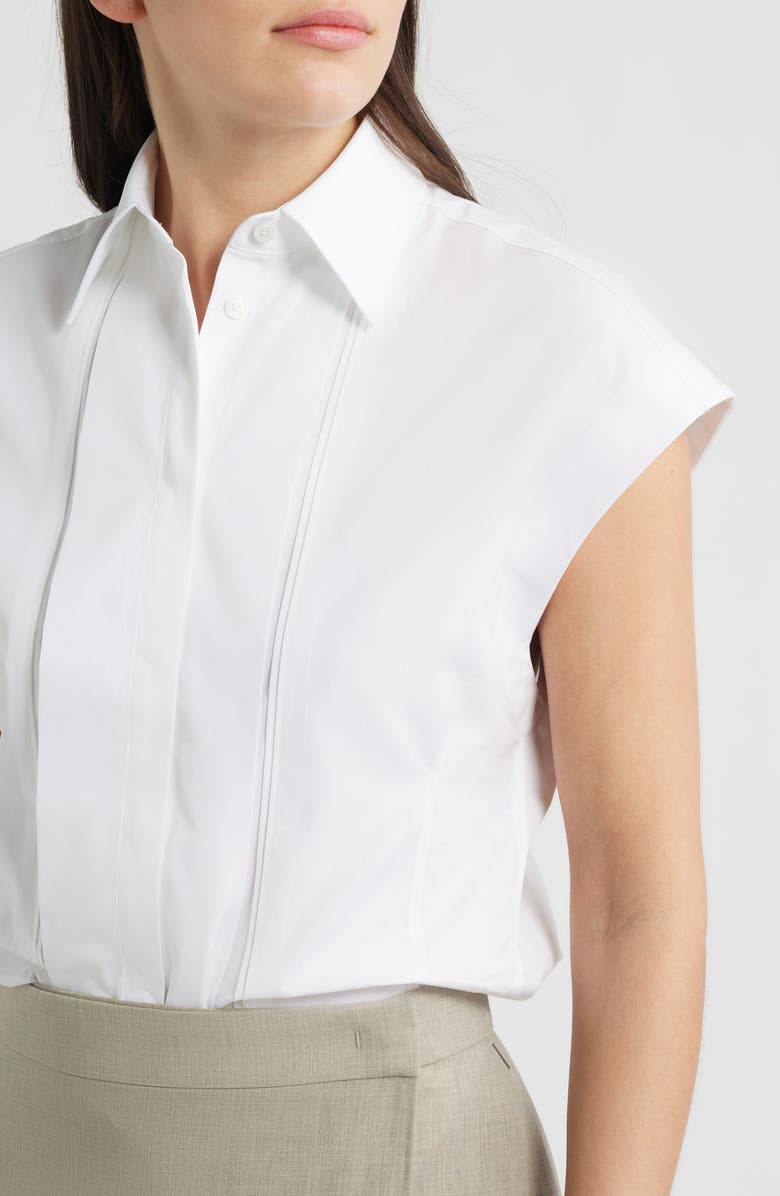 BOSS Bireny Cotton Poplin Button-Up Shirt, Alternate, color, White