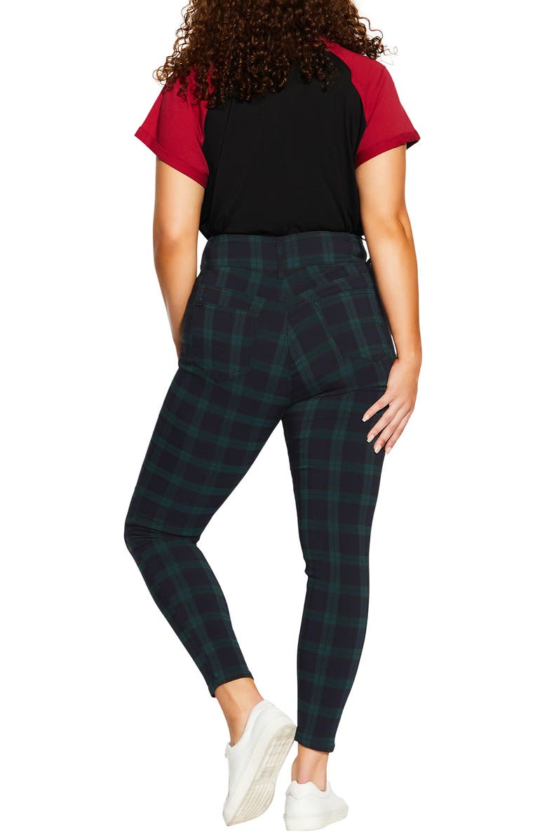 City Chic Harley Check Skinny Jeans, Alternate, color, 