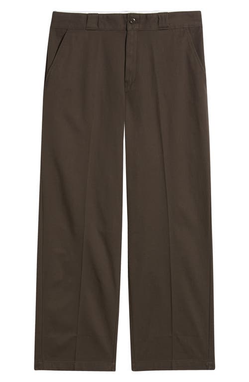 Dickies 248 Flat Front Cotton Work Pants In Brown