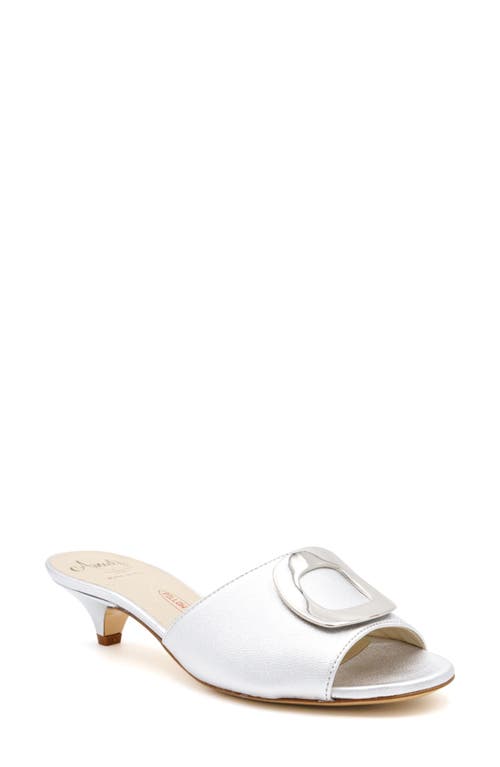 Amalfi By Rangoni Dalmazia Kitten Heel Slide Sandal In Moon Etoile/silver Ornament