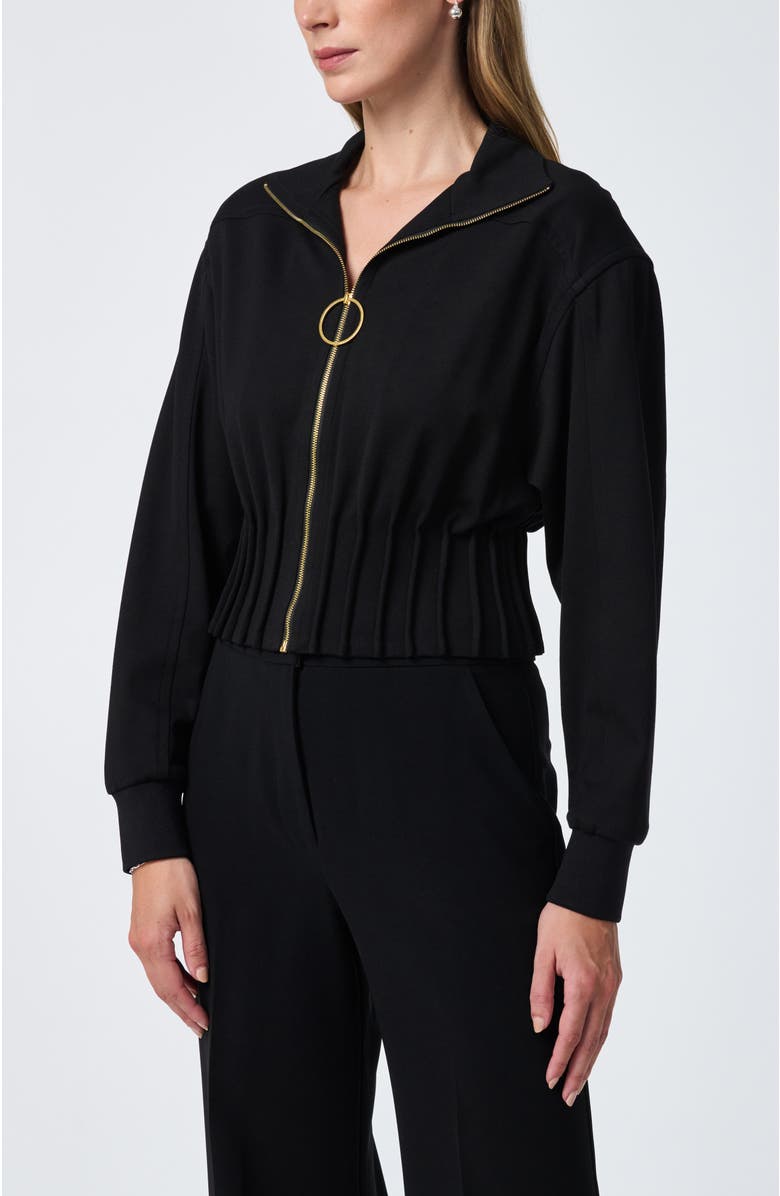 Trina Turk Outrun Cinched Waist Ponte Jacket, Alternate, color, Black