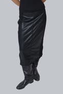 Central Park West Milan Faux Leather Combo Skirt
