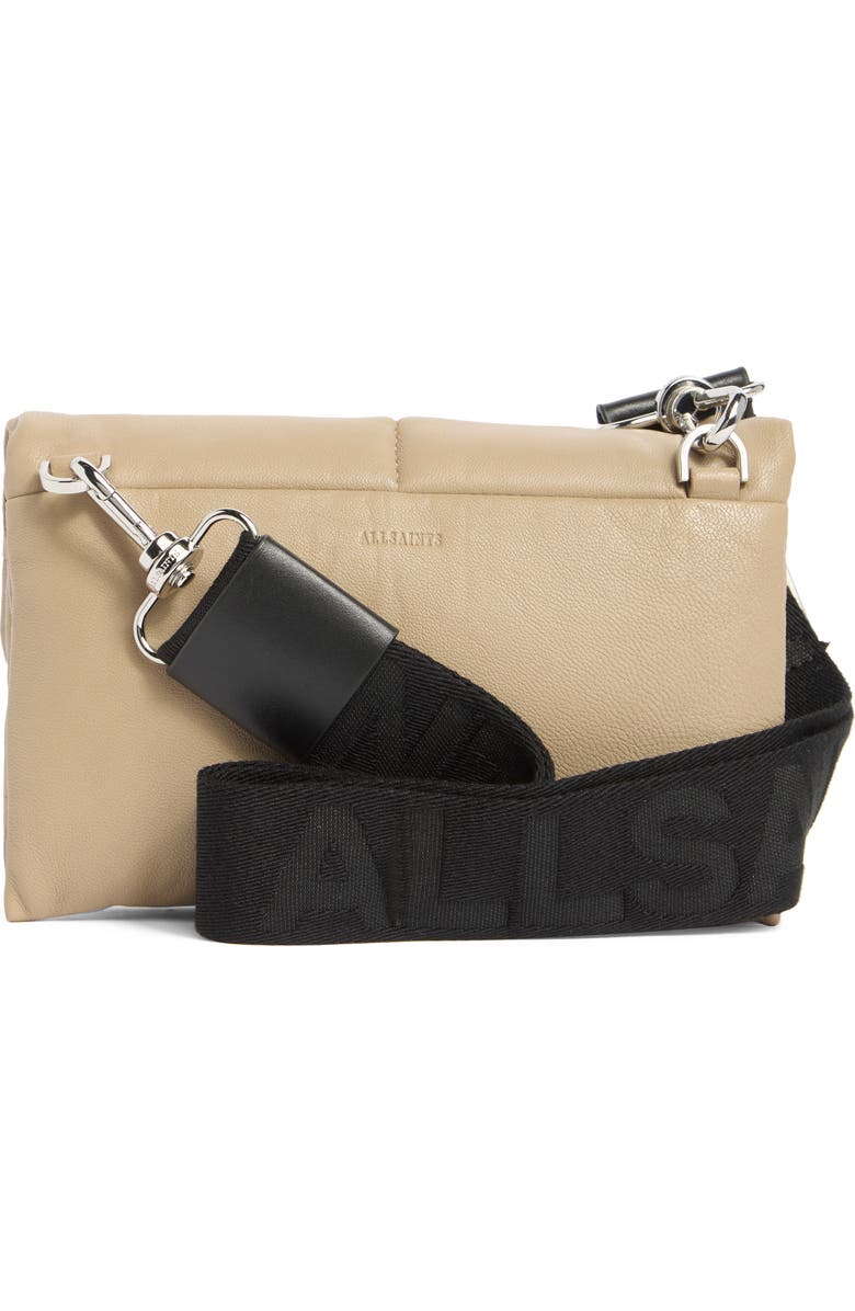 AllSaints Ezra Quilted Crossbody Bag, Alternate, color, Mink Grey