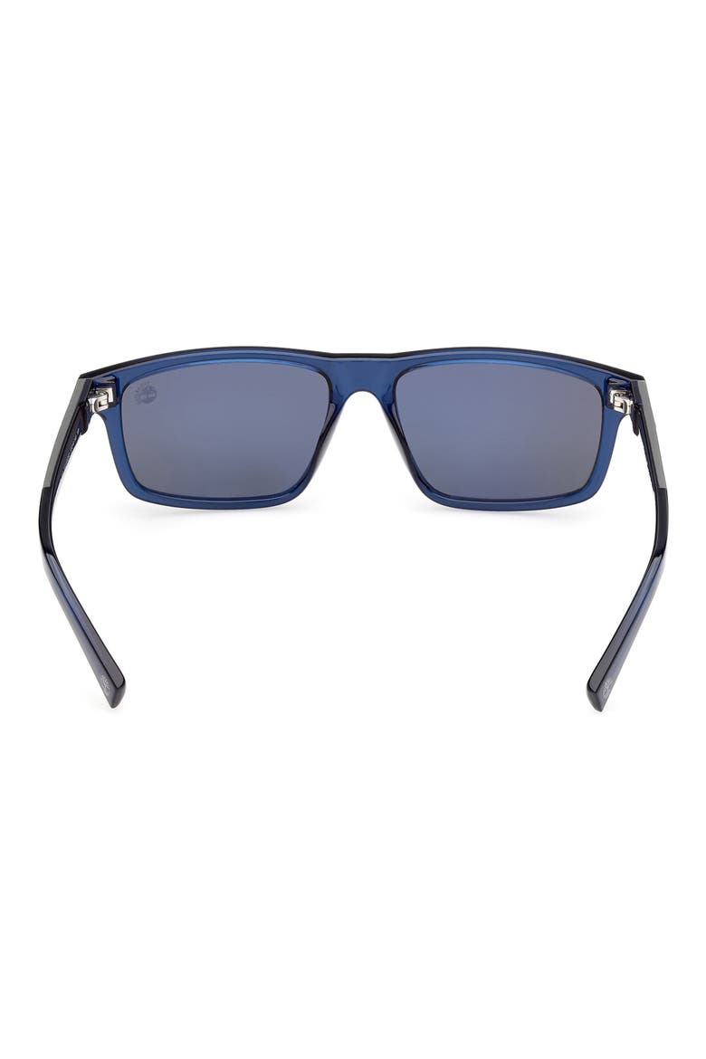 57mm Sunglasses, Alternate, color, SHINY BLUE / SMOKE POLARIZED