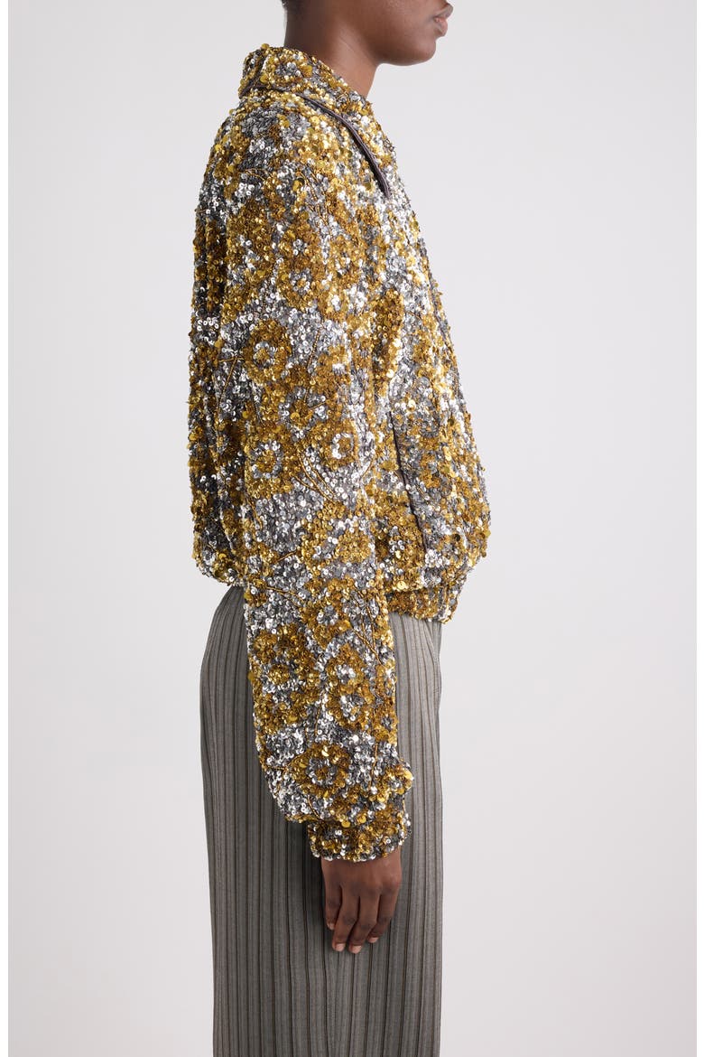 Abstract Sequin Jacket, Alternate, color, SILVER