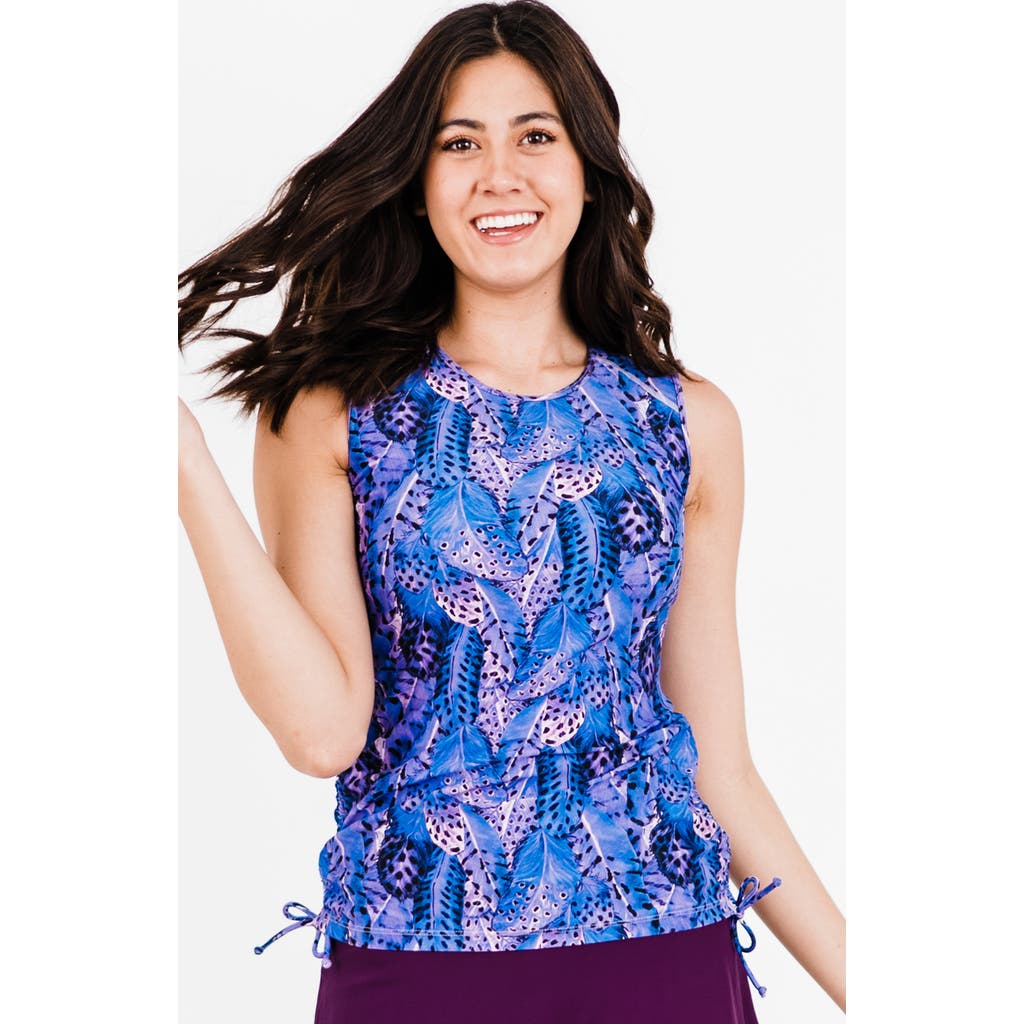 Calypsa Plus Size Closed Back Maya Swim Top In Blue