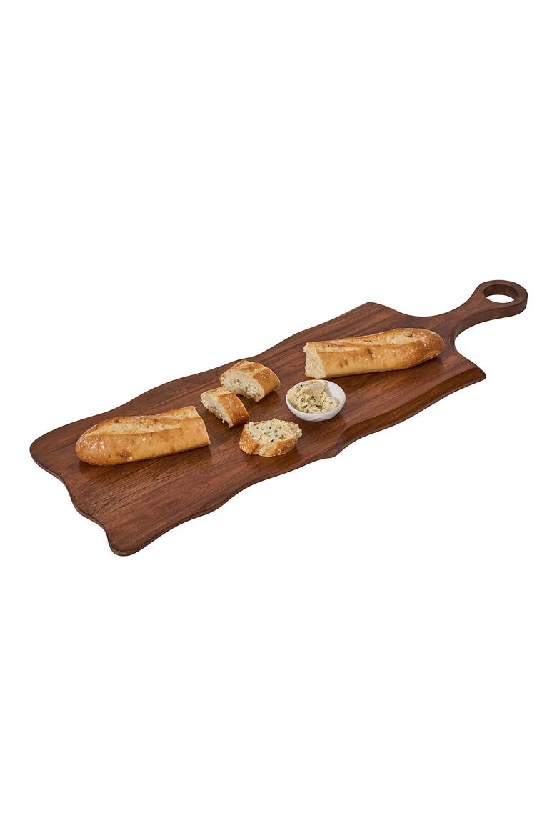 Puro Long Teak Serving Board, Alternate, color, BROWN