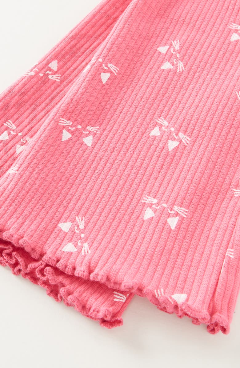 Tucker + Tate Kids' Rib Print Flare Leggings, Alternate, color, Pink Fandango Kitten Face