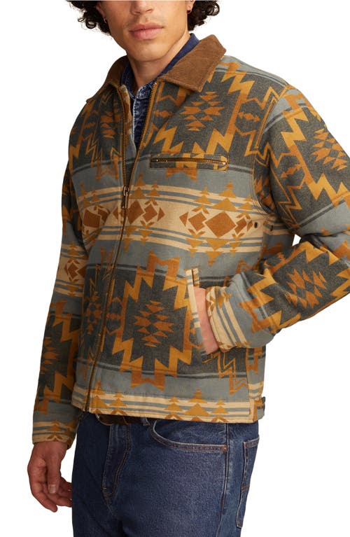 Lucky Brand Blanket Jacquard Cotton Zip-up Jacket In Multi