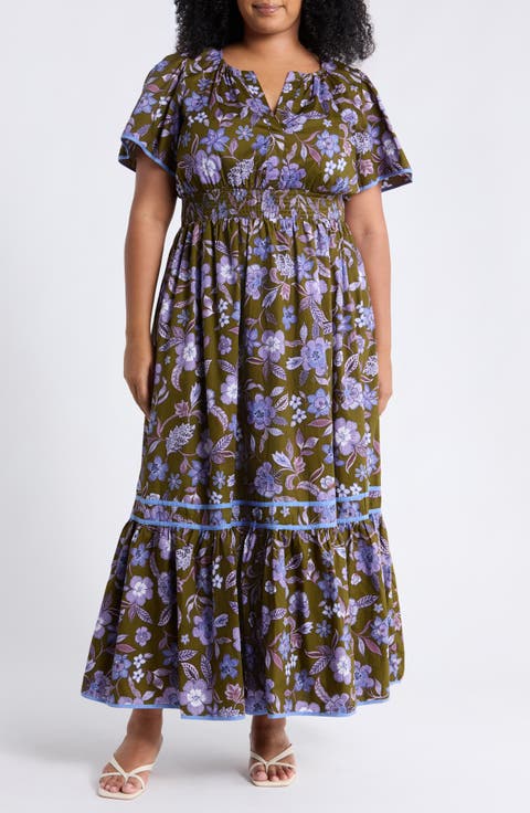 Ordy Floral Print Maxi Dress