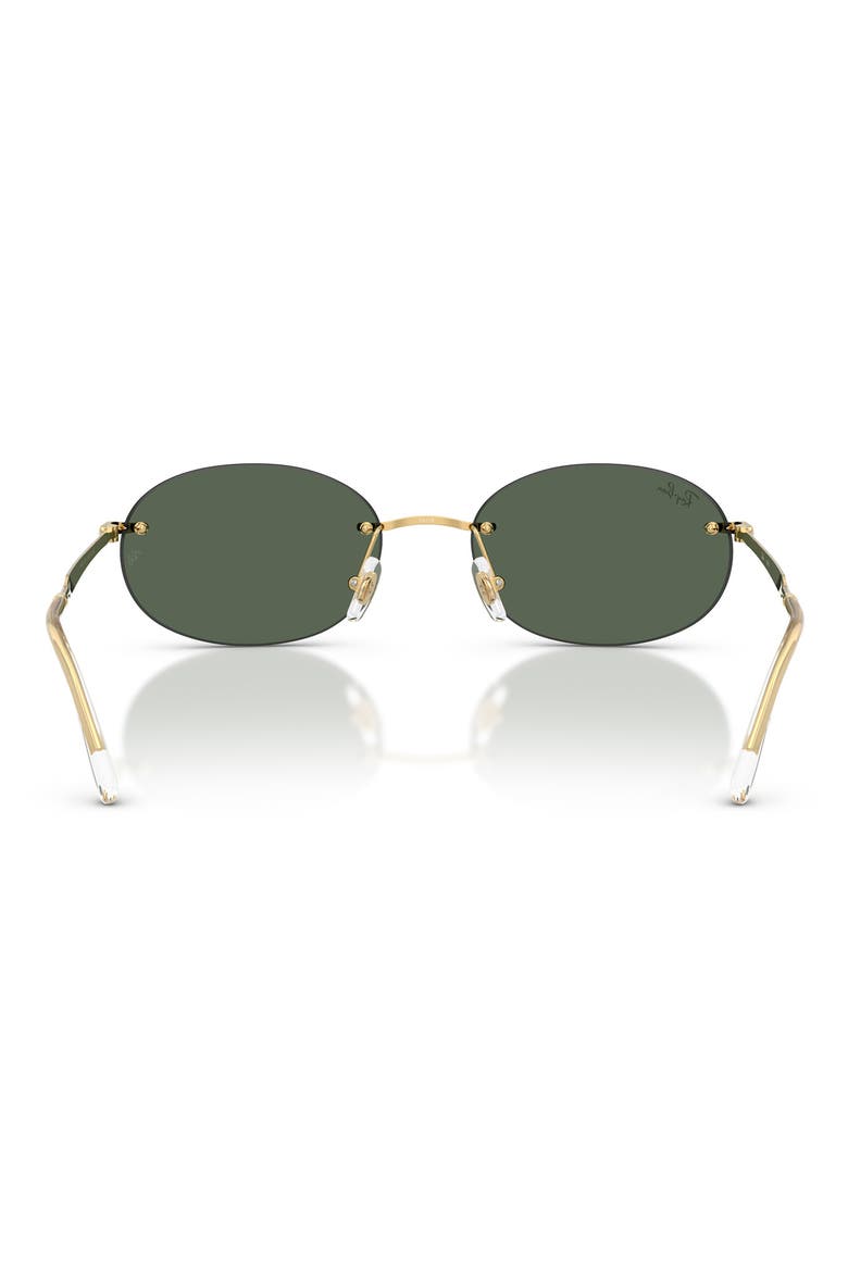 54mm Rimless Oval Sunglasses, Alternate, color, ARISTA / DARK GREEN