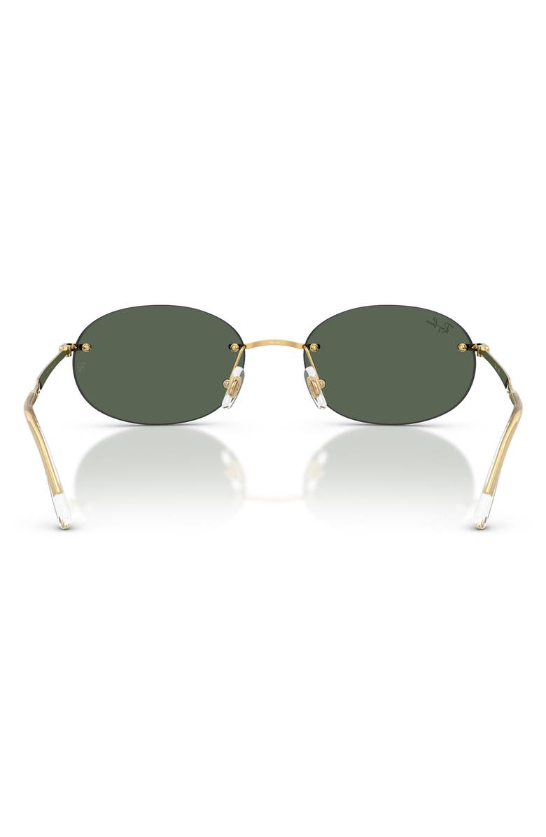 Ray-Ban 54mm Rimless Oval Sunglasses, Alternate, color, Arista / Dark Green