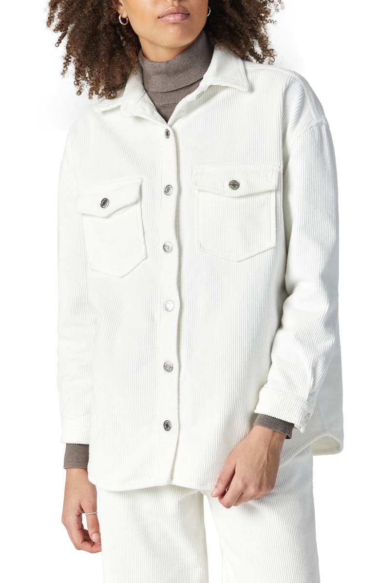 Mavi Jeans Livia Corduroy Button-Up Shirt, Main, color, Off-White Cord