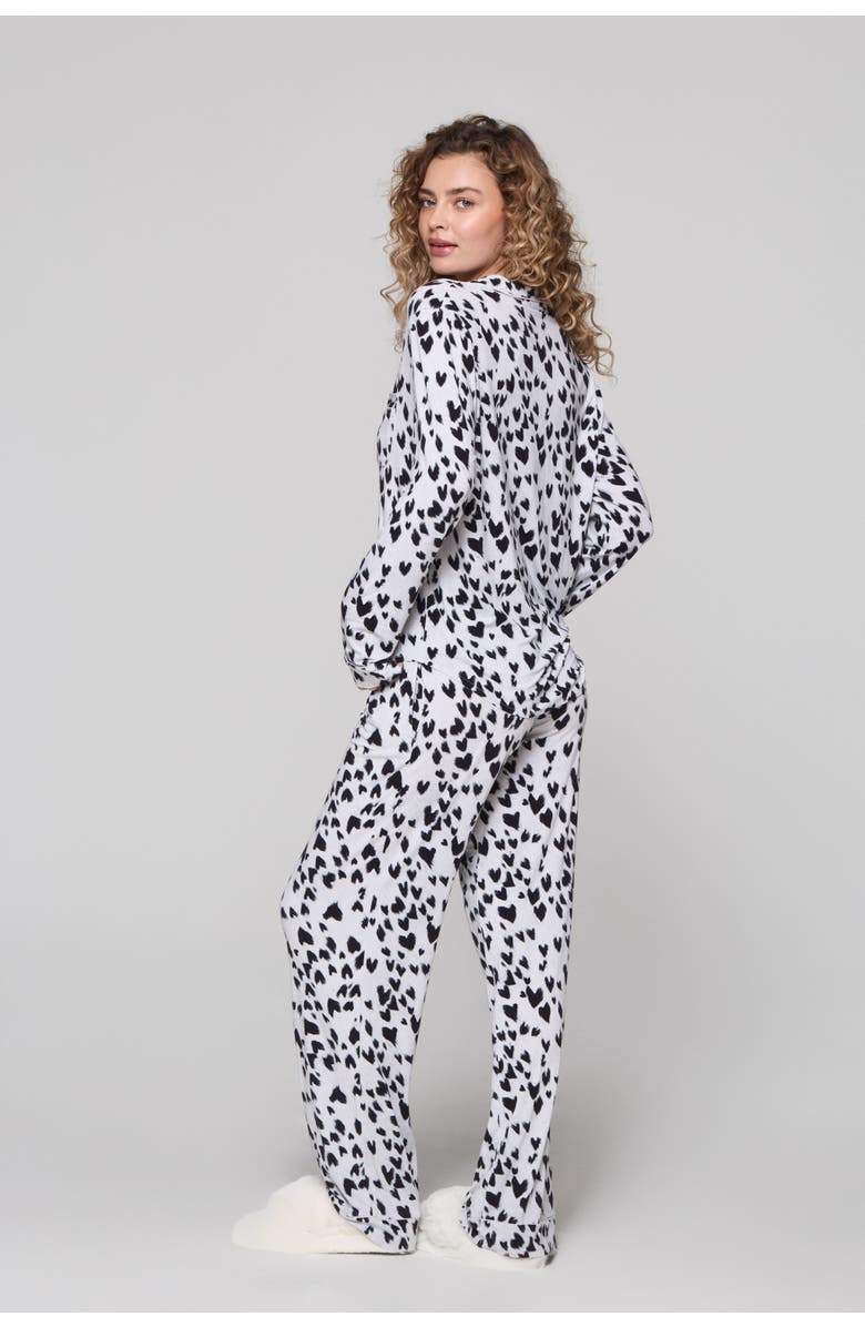 Crickle Daisy Puppy Love Long Pajama Set, Alternate, color, Grey, Black