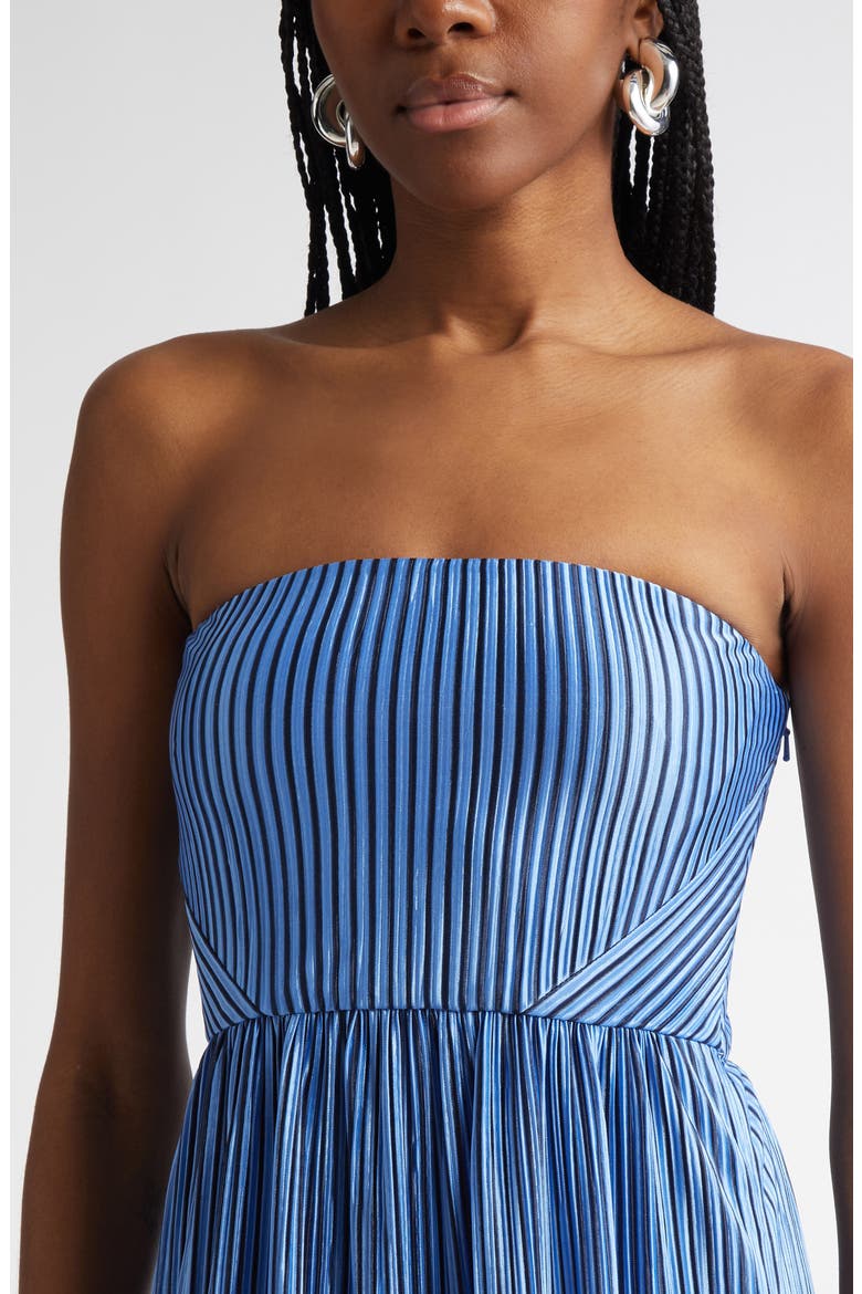 Deyvani Stripe Strapless Maxi Dress, Alternate, color, RIBBON BLUE PLEATED
