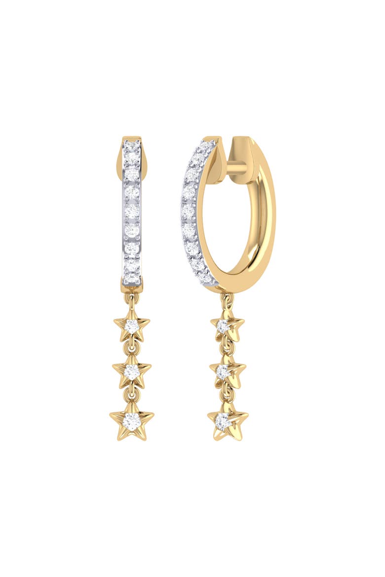 Star Trio Lane Sterling Silver Diamond Hoop Earring, Main, color, 14KT Gold Vermeil on Sterling