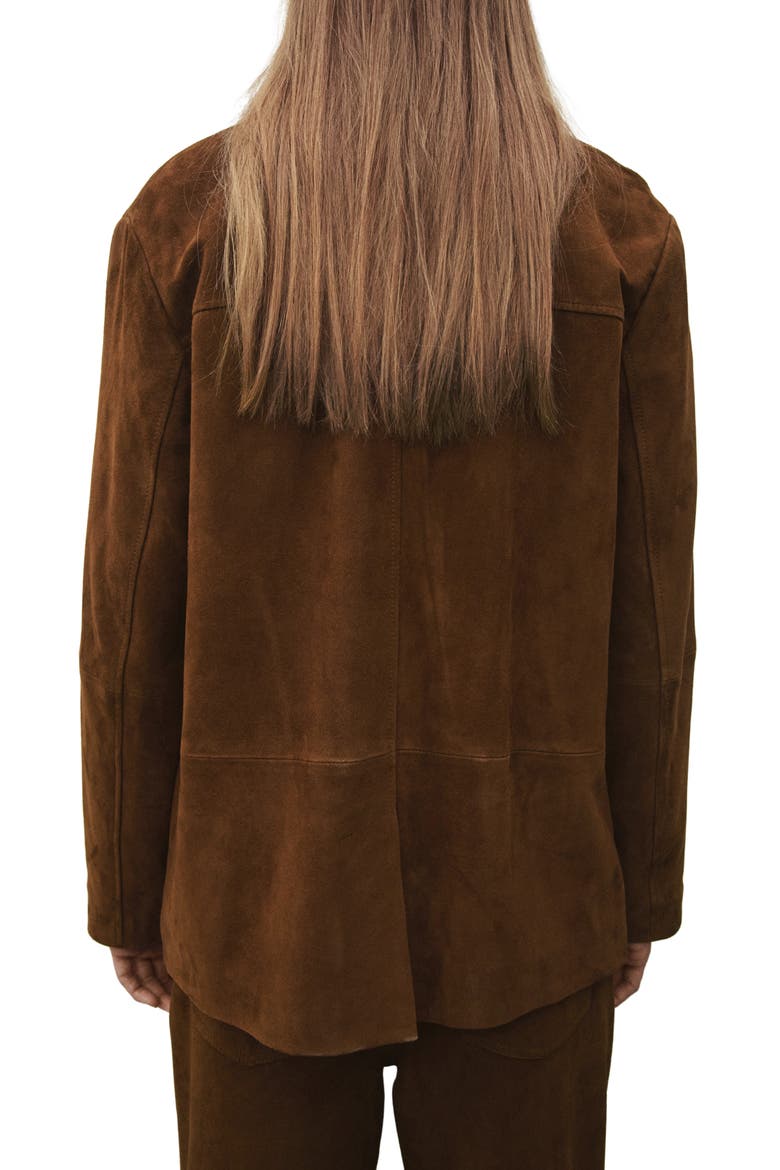Straight Suede Blazer, Alternate, color, TOBACCO BROWN