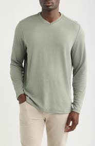 Tommy Bahama Keyport Diamond Long Sleeve V-Neck IslandZone® T-Shirt