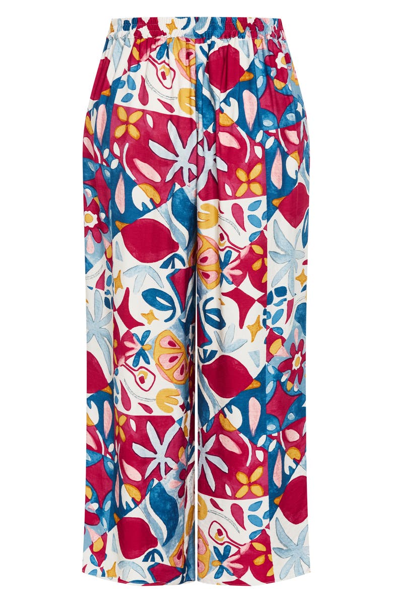 City Chic Athena Printed Wide Leg Pants, Alternate, color, Mosaic
