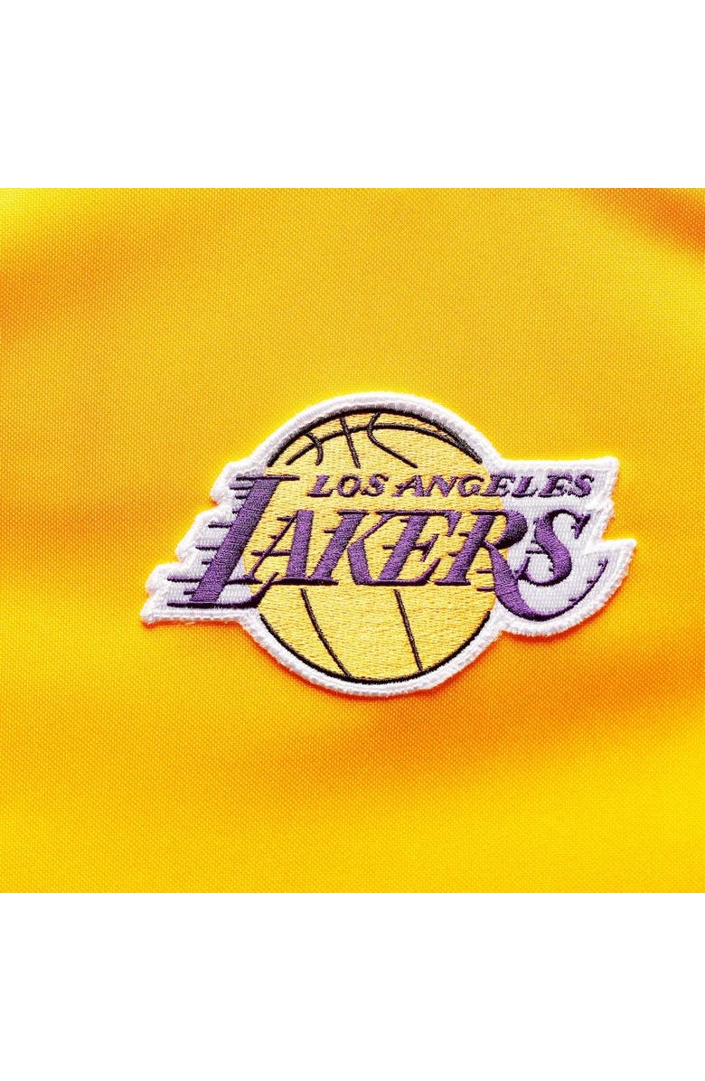 Mitchell & Ness Men's Mitchell & Ness Gold Los Angeles Lakers 2002 NBA Finals Hardwood Classics On-Court Authentic Sleeveless Shooting Shirt, Alternate, color, 