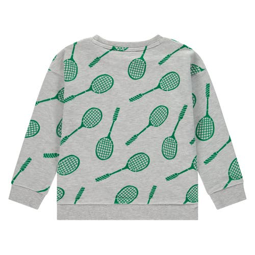 Stains And Stories By Babyface Allover Badminton Racquet Print Sweatshirt In Gray