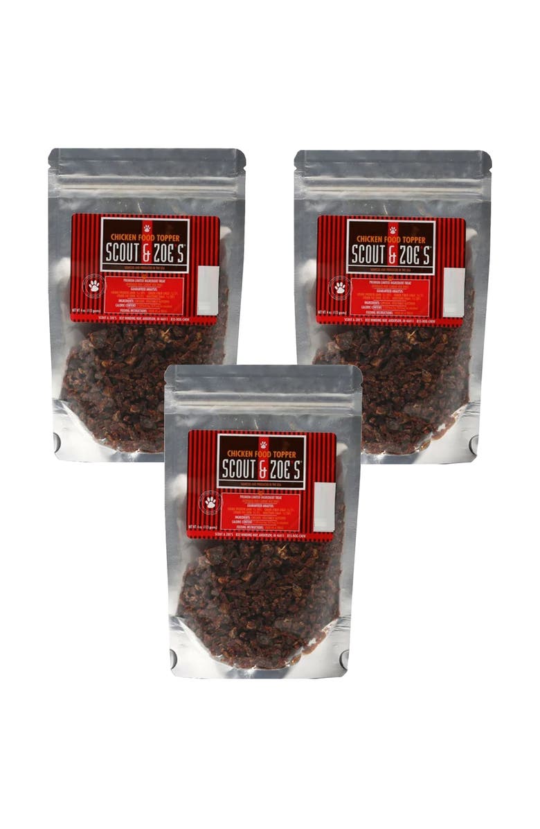 Scout & Zoe's Pet Food Topper, Chicken, 3 Packs, 4oz Bags, Dogs & Cats, Main, color, Multicolored