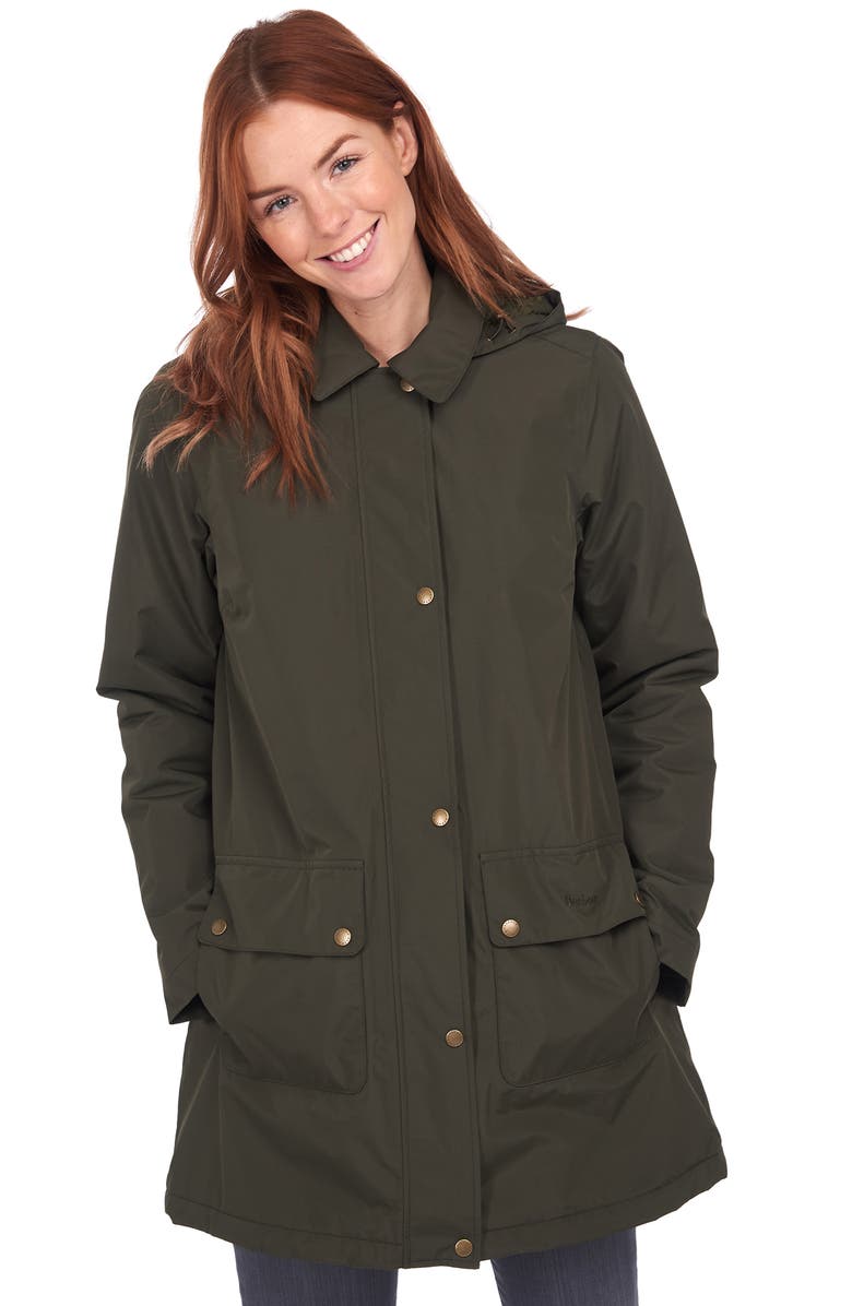 Barbour Pines Waterproof Rain Jacket with Removable Hood, Alternate, color, 