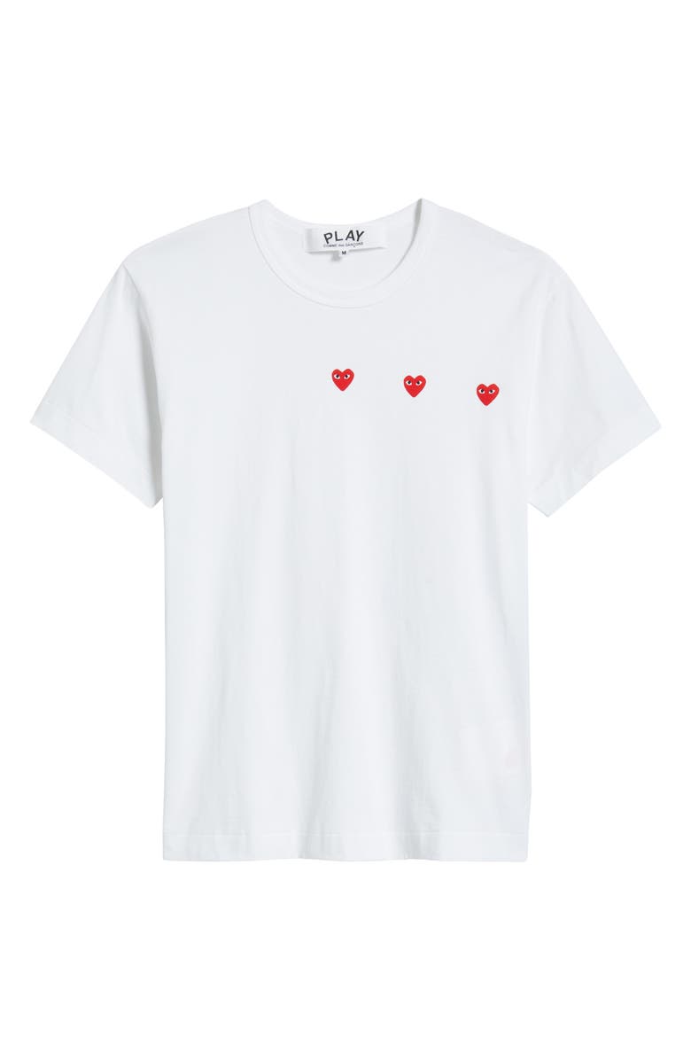 Comme des Garçons PLAY Many Hearts Graphic T-Shirt, Alternate, color, White