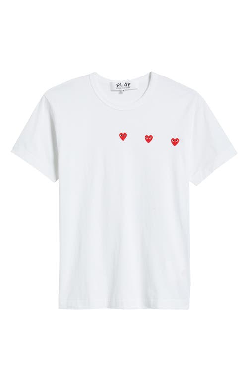 Comme Des Garçons Play Comme Des Garcons Play Mens Multi Red Heart T-shirt In White