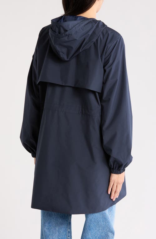 Save The Duck Fiorella Hooded Windbreaker Jacket In Blue Black