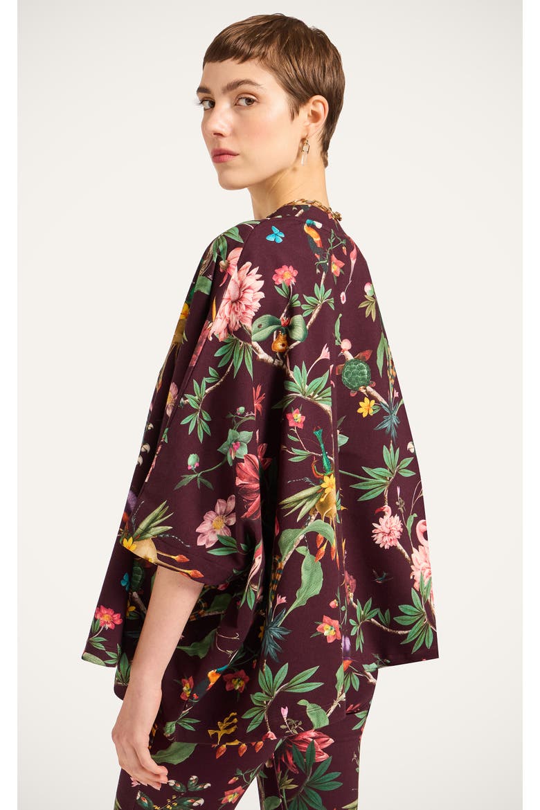 Meditation Poncho, Alternate, color, Zooflora Bordeaux