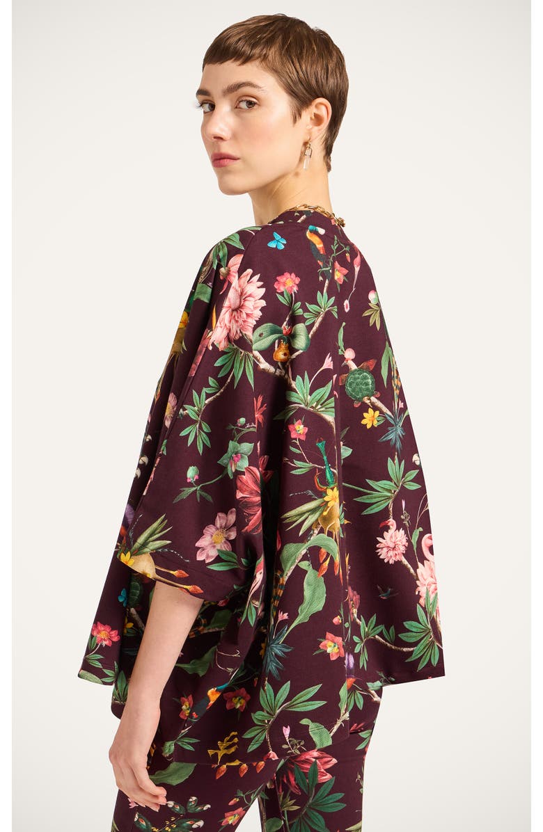 La DoubleJ Meditation Poncho, Alternate, color, Zooflora Bordeaux