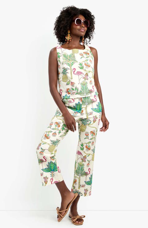 Venya Flamingo Fizz Voile Structured Woven Top