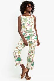 Trina Turk Venya Flamingo Fizz Voile Structured Woven Top