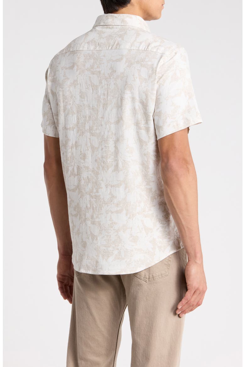 Silas Short Sleeve Stretch Button-Up Shirt, Alternate, color, SAND