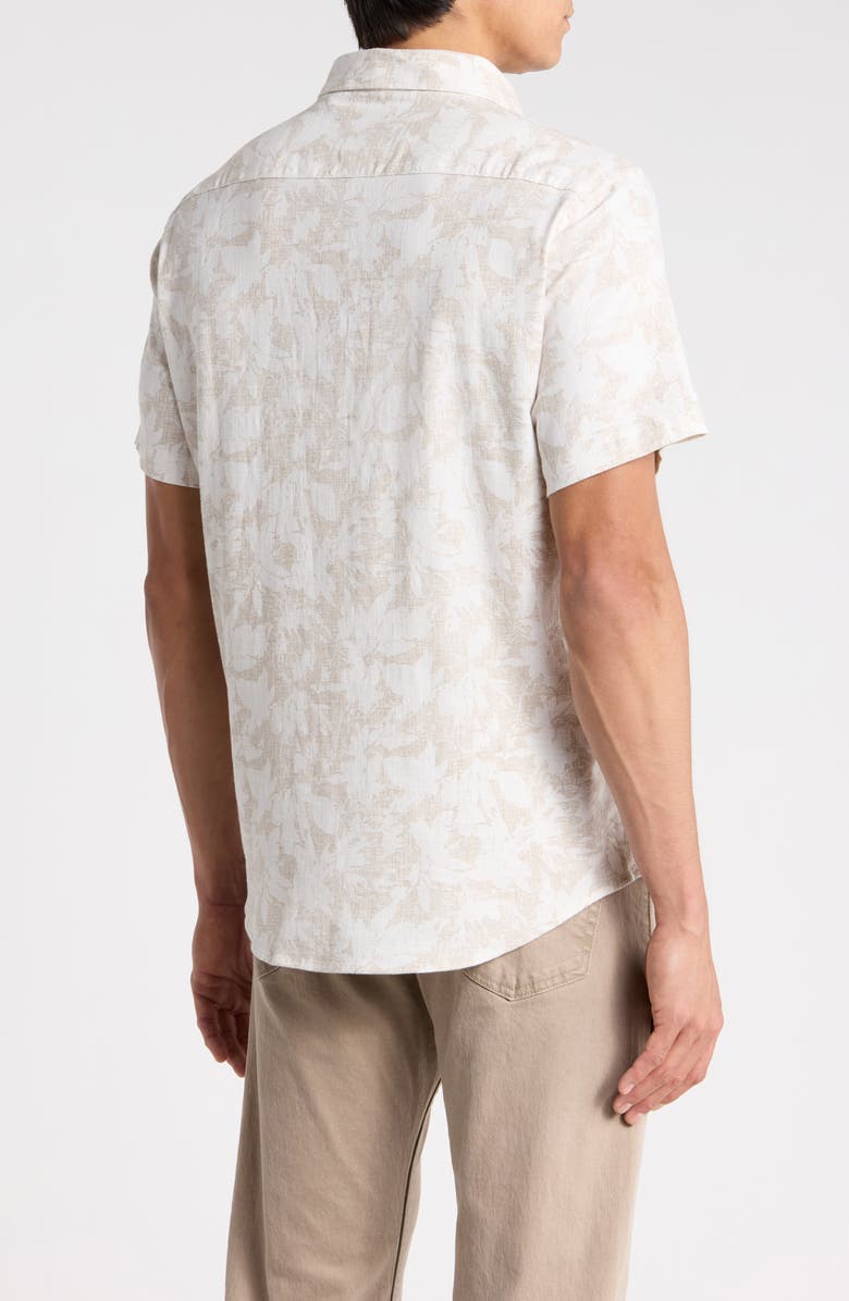 7 Diamonds Silas Short Sleeve Stretch Button-Up Shirt, Alternate, color, Sand
