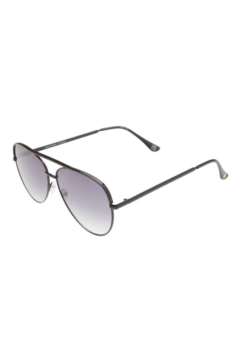 Atmosphere 62mm Gradient Aviator Sunglasses, Alternate, color, BLACK / COOL SMOKE GRAD