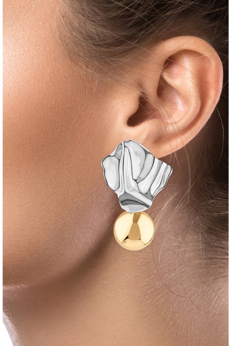 Two-Tone Molten Statement Earrings (Nordstrom Exclusive), Alternate, color, SILVER/ GOLD