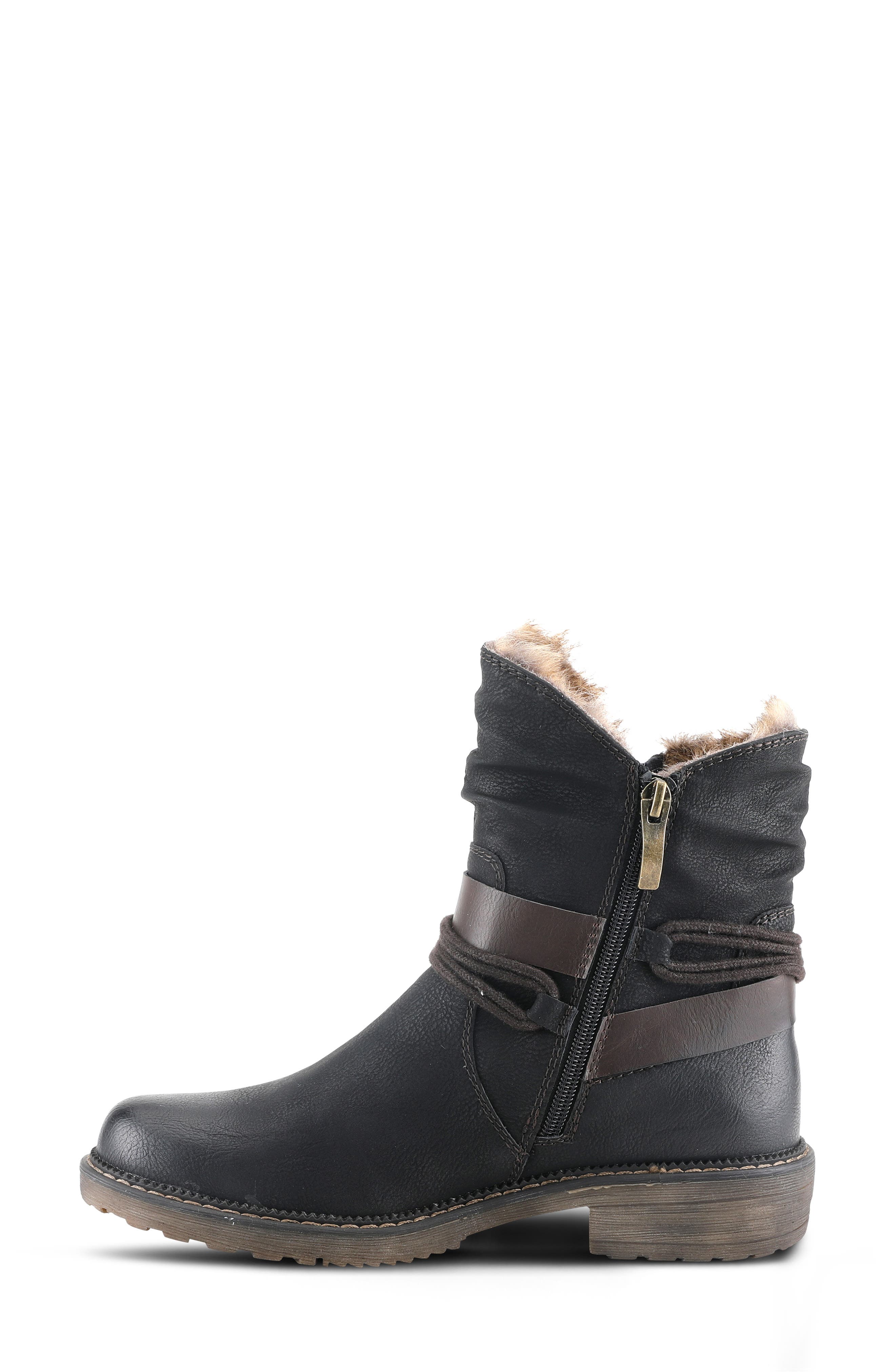 Spring Step Valda Faux Fur Lined Buckle Boot, Alternate, color, 