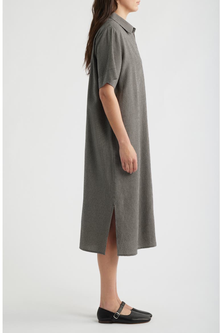 Classic Collar Check Shirtdress, Alternate, color, CHALK