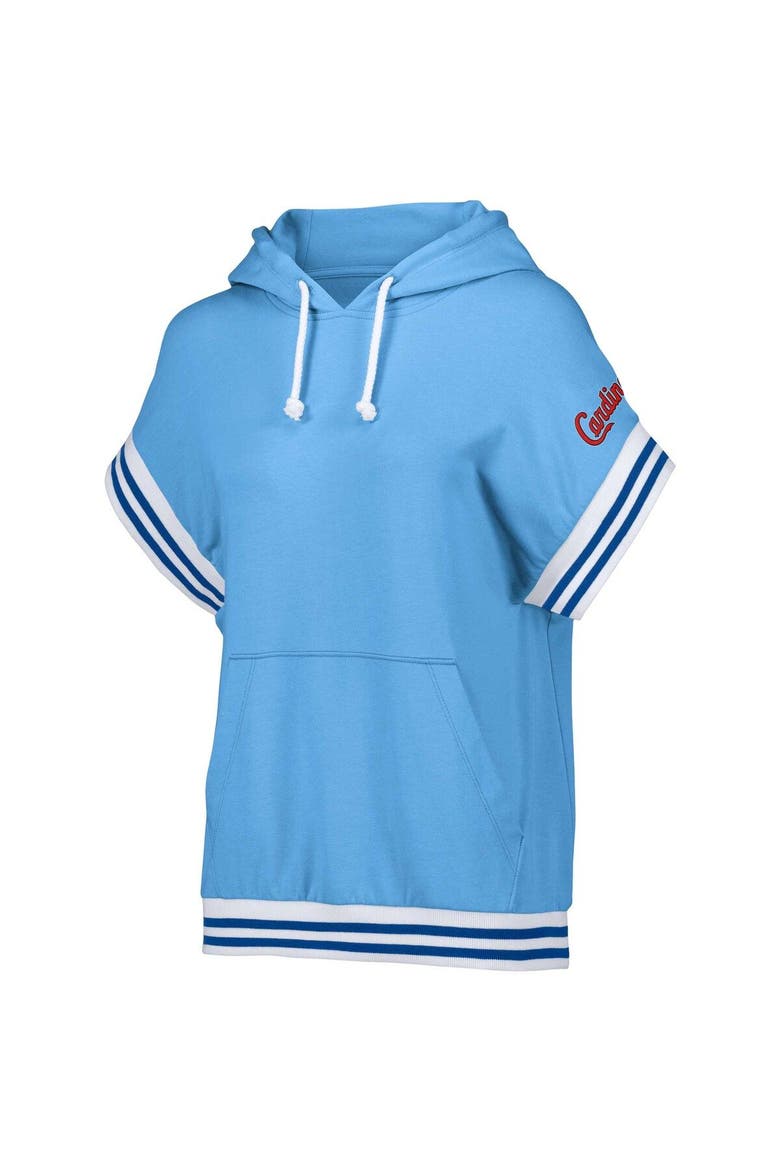 Women's Lusso  Light Blue St. Louis Cardinals Mabel Tri-Blend Short Sleeve Pullover Hoodie, Alternate, color, Light Blue