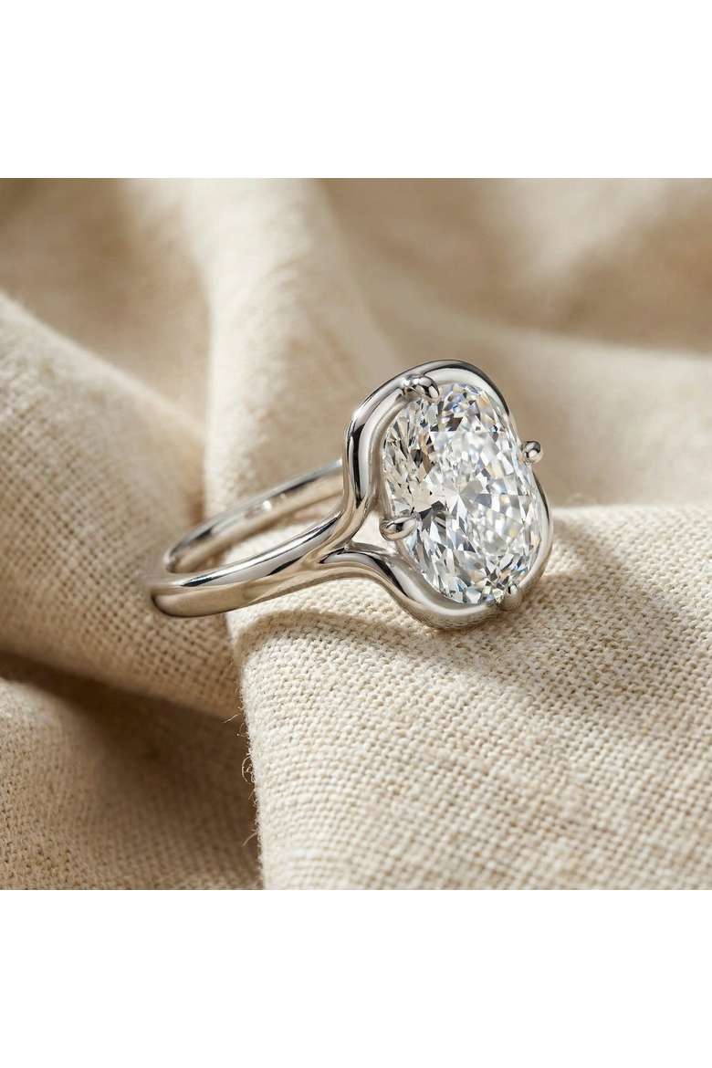 Certified 3Ct Sylva Elongated Cushion Diamond Engagement Ring 14k Gold Lab Grown, Alternate, color, 14k White Gold