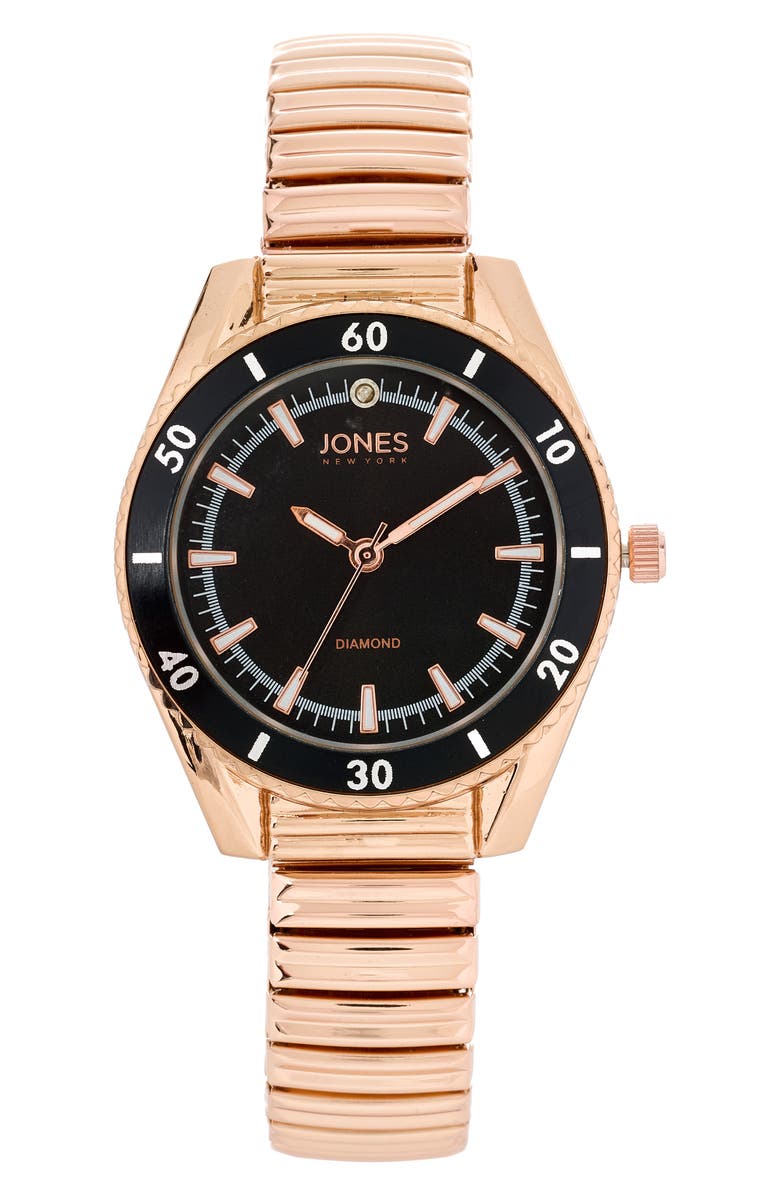 Jones New York Diamond Accent Bracelet Watch, 33mm, Main, color, Rosegold