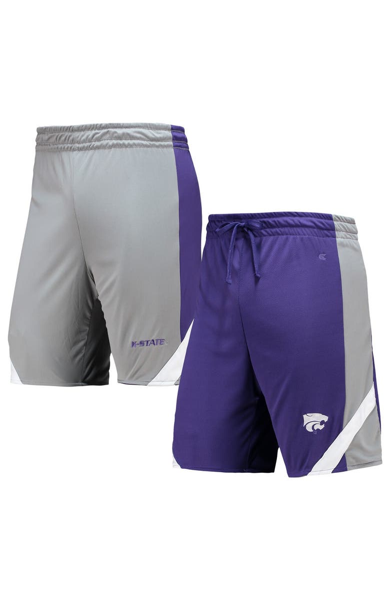 COLOSSEUM Men's Colosseum Purple/Gray Kansas State Wildcats Am I Wrong Reversible Shorts, Main, color,