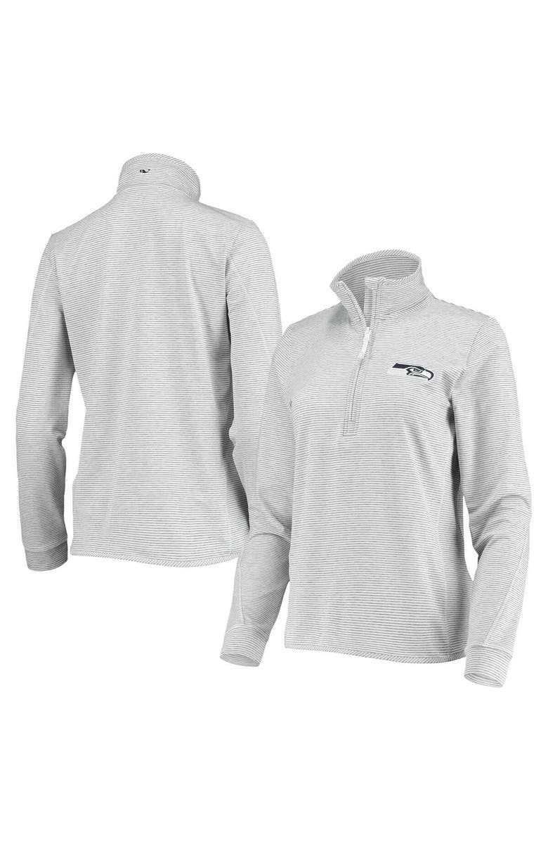 vineyard vines Women's Vineyard Vines Heather Gray Seattle Seahawks Sankaty Shep Half-Zip Pullover Top, Main, color, 