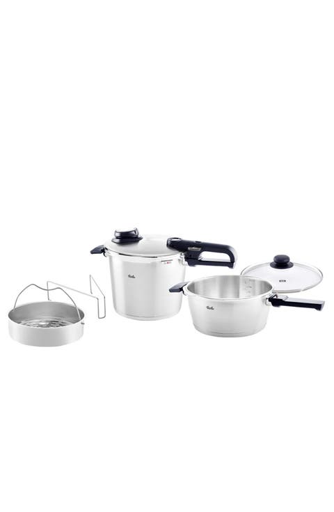 Vitavit Premium Pressure Cooker Set, with Steamer Insert and Tripod and Glass Lid