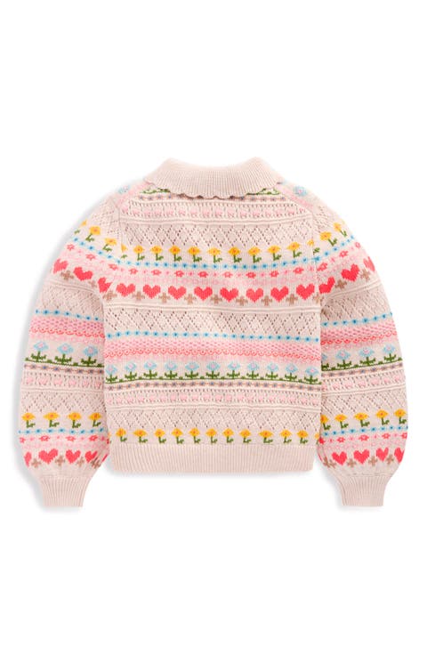 Kids' Collared Fair Isle Cardigan