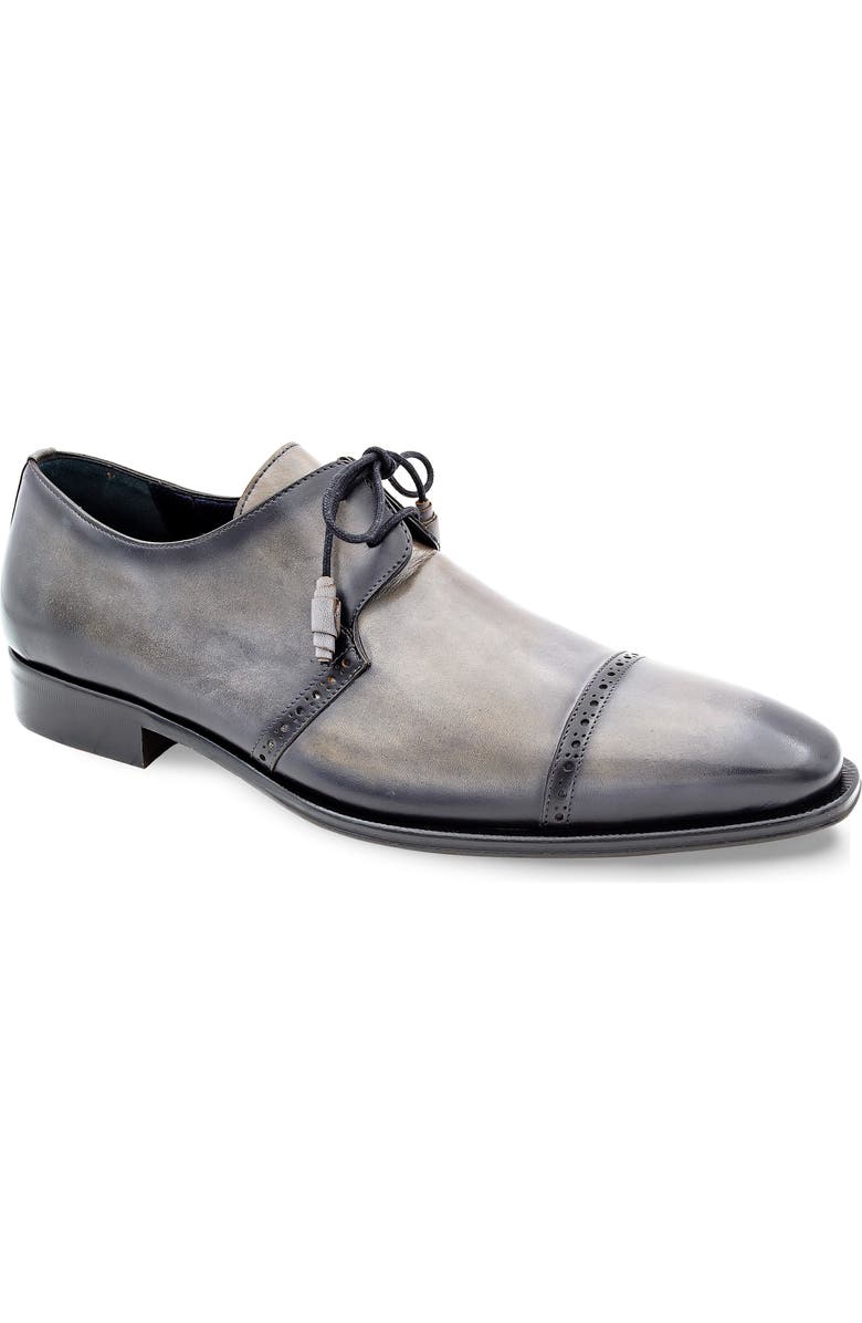 Mezlan 2-Eyelet Cap Toe Leather Derby, Main, color, Pearl Grey