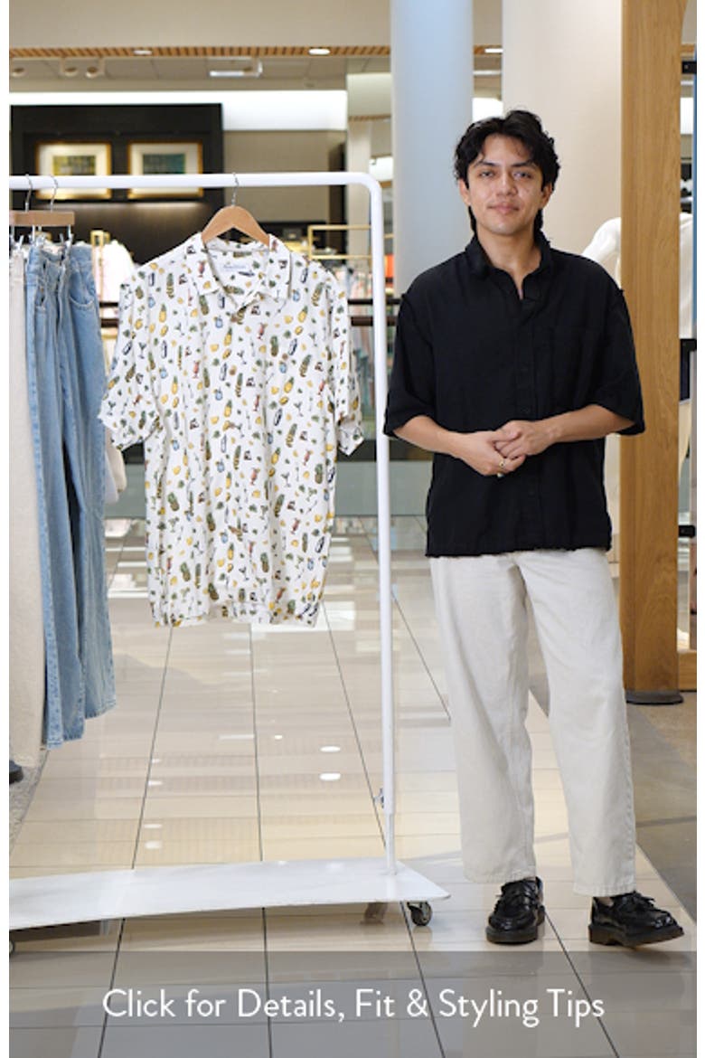 Coastal Ease Shake & Sip Cocktail Print IslandZone® Camp Shirt video
