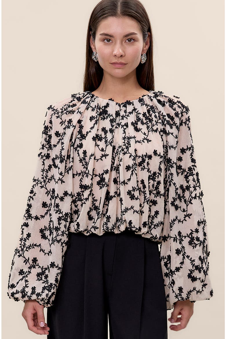 Marisol Bubble Top, Main, color, Antique White/Black
